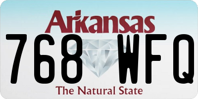 AR license plate 768WFQ