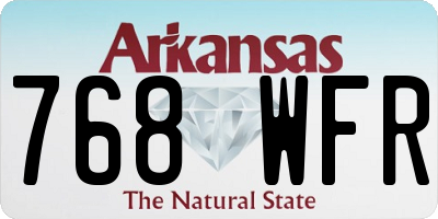 AR license plate 768WFR