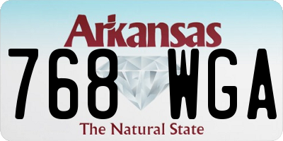 AR license plate 768WGA