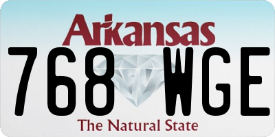 AR license plate 768WGE