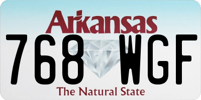 AR license plate 768WGF