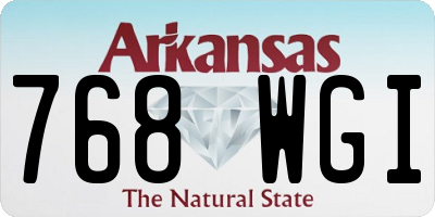 AR license plate 768WGI