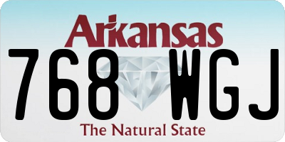 AR license plate 768WGJ