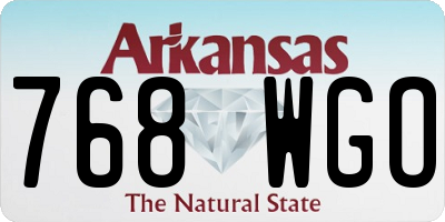 AR license plate 768WGO