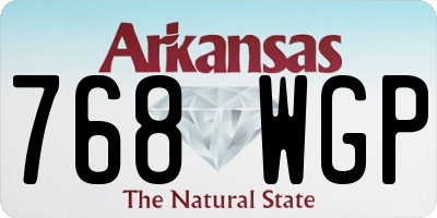 AR license plate 768WGP