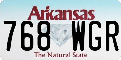 AR license plate 768WGR