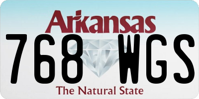 AR license plate 768WGS