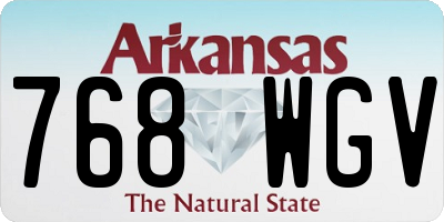 AR license plate 768WGV