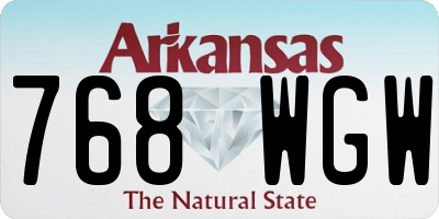 AR license plate 768WGW