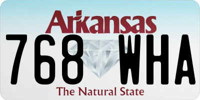 AR license plate 768WHA