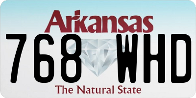 AR license plate 768WHD