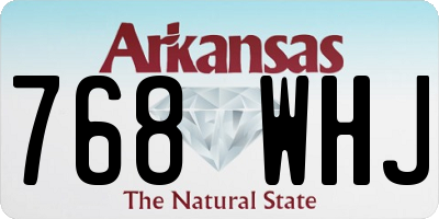 AR license plate 768WHJ