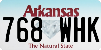 AR license plate 768WHK