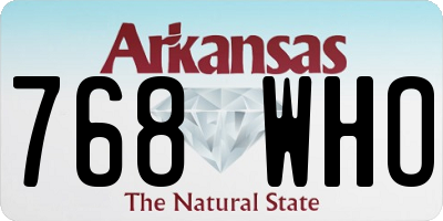 AR license plate 768WHO