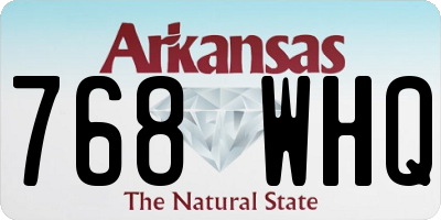 AR license plate 768WHQ