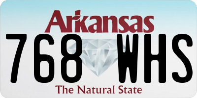 AR license plate 768WHS