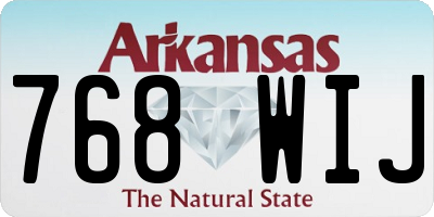 AR license plate 768WIJ