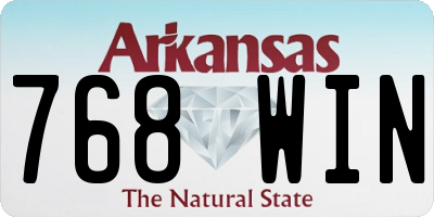 AR license plate 768WIN