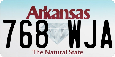 AR license plate 768WJA