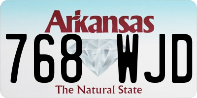 AR license plate 768WJD