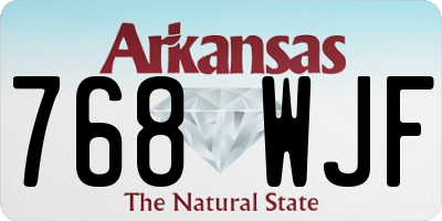 AR license plate 768WJF