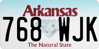 AR license plate 768WJK
