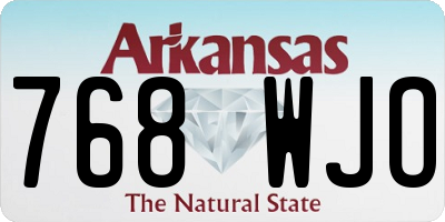 AR license plate 768WJO