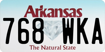 AR license plate 768WKA