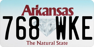 AR license plate 768WKE