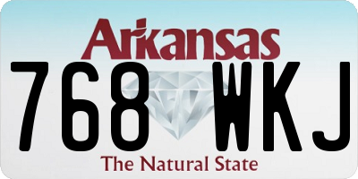 AR license plate 768WKJ