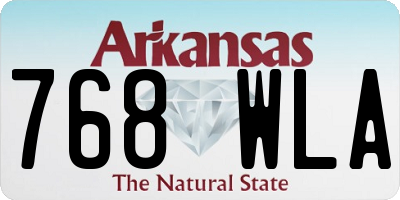 AR license plate 768WLA