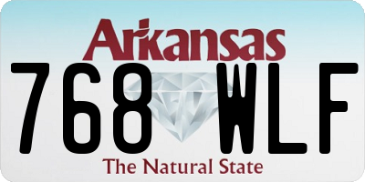 AR license plate 768WLF
