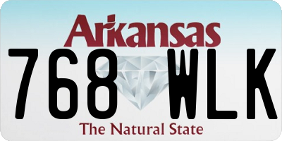AR license plate 768WLK