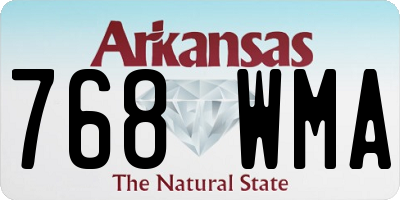 AR license plate 768WMA