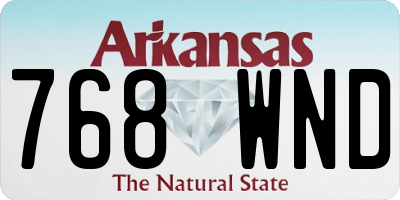 AR license plate 768WND