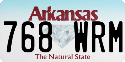 AR license plate 768WRM