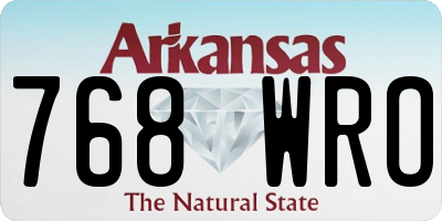 AR license plate 768WRO