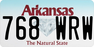 AR license plate 768WRW