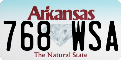AR license plate 768WSA