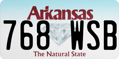AR license plate 768WSB