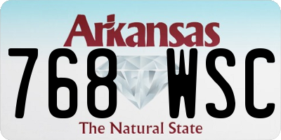 AR license plate 768WSC