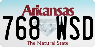 AR license plate 768WSD