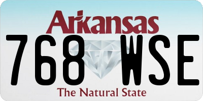 AR license plate 768WSE
