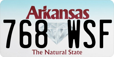 AR license plate 768WSF