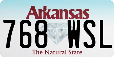 AR license plate 768WSL