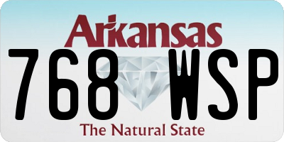 AR license plate 768WSP