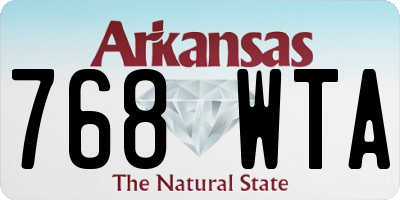 AR license plate 768WTA