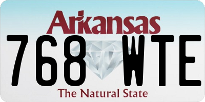 AR license plate 768WTE