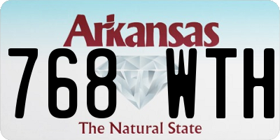 AR license plate 768WTH