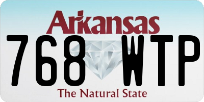 AR license plate 768WTP